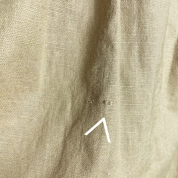 House of Harlow Ajay Mini Dress Linen Cotton Tan Puff Sleeves Babydoll Sz M - Picture 9 of 11